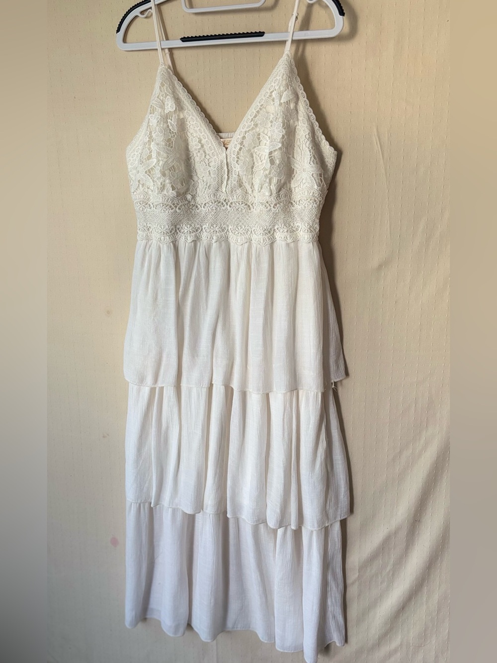 Rebellion Ivory Lace Tiered Strapless Dress